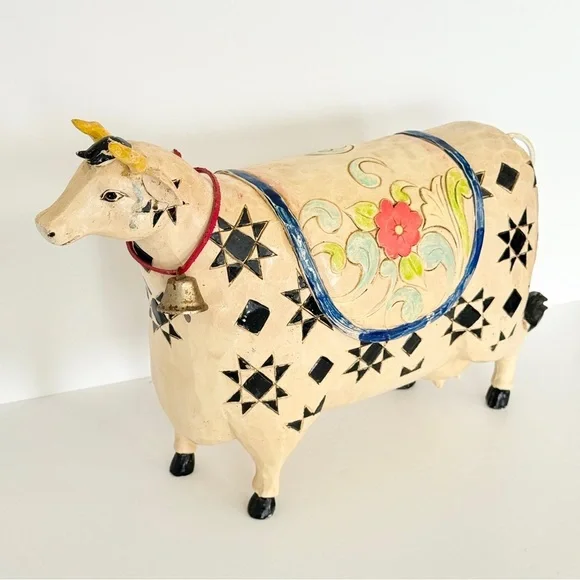 Jim Shore Quilted/Floral Cow Figurine - Picture 9 of 14